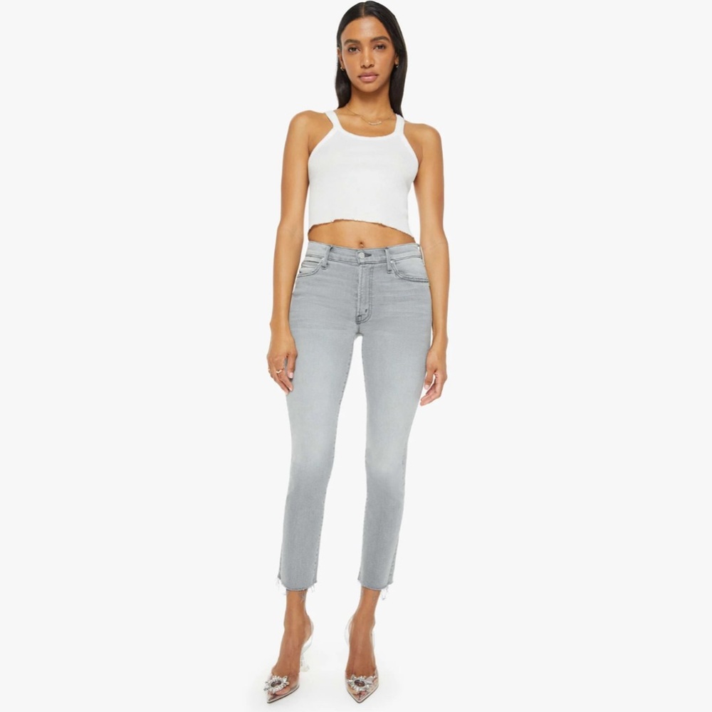 Mother Jeans Rascal Ankle Fray size 28, grey, color: “Noted!”.